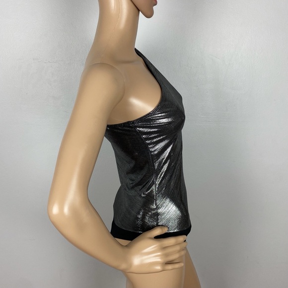 NEW ALIX NYC REVOLVE SILVER METALLIC ONE-SHOULDER BODYSUIT - Picture 5 of 10